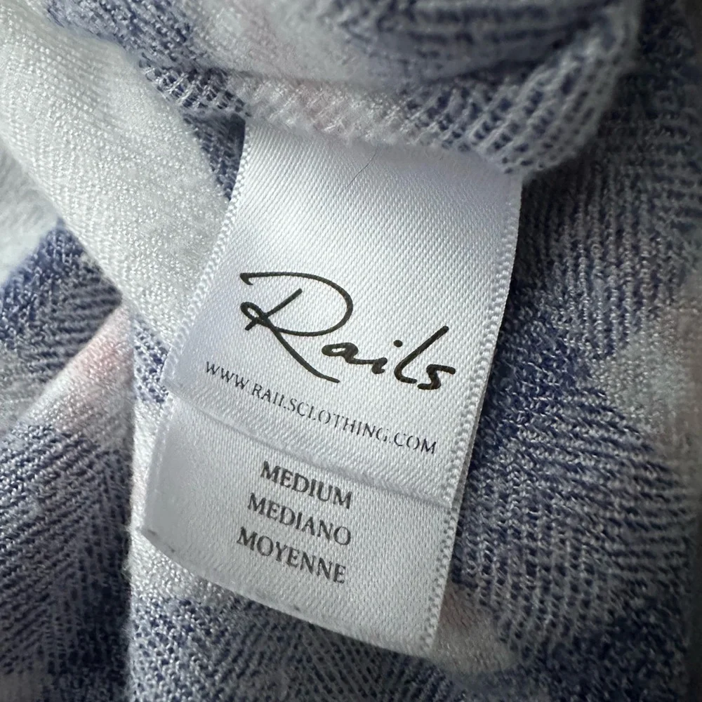 Rails Womens White Blue Plaid Button Down Hunter Vanilla Chambray Lounge Set